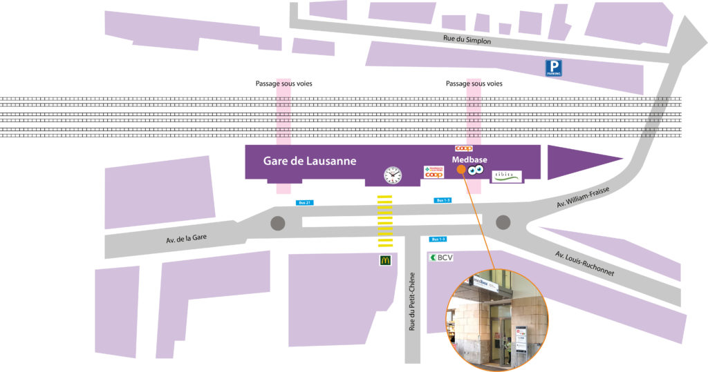 Plan Medbase de la Gare de Lausanne