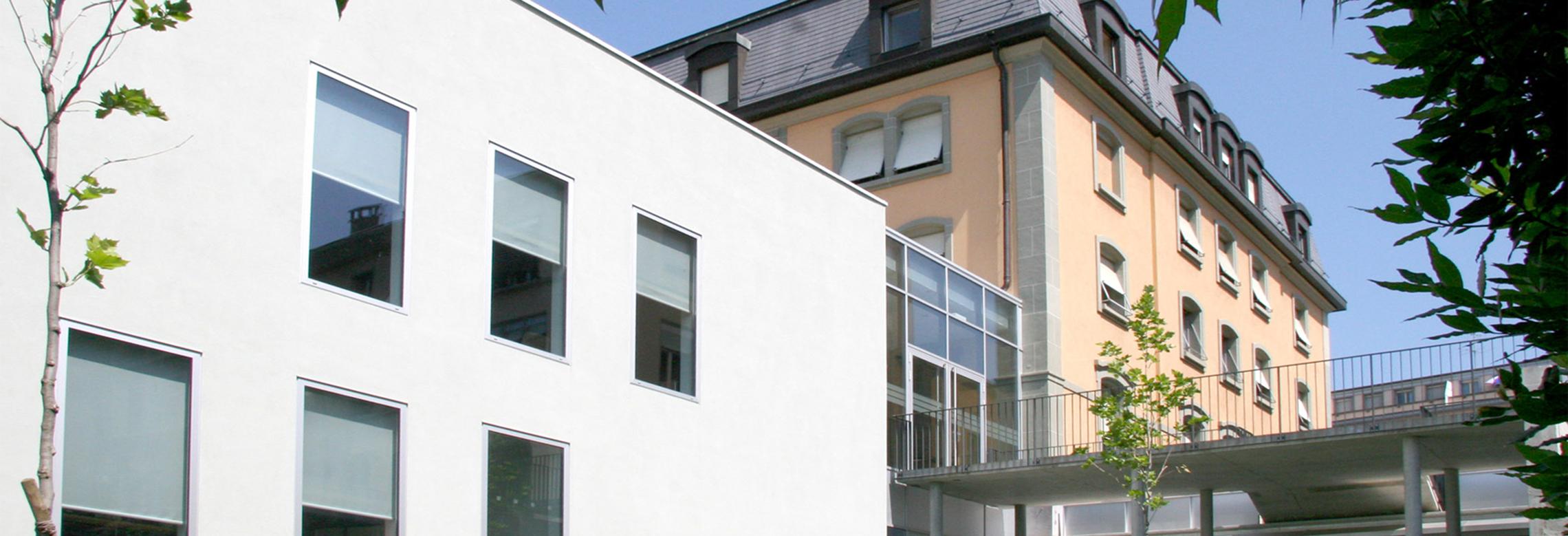 Image des bâtiments qui constituent l'Hôpital Jules-Gonin